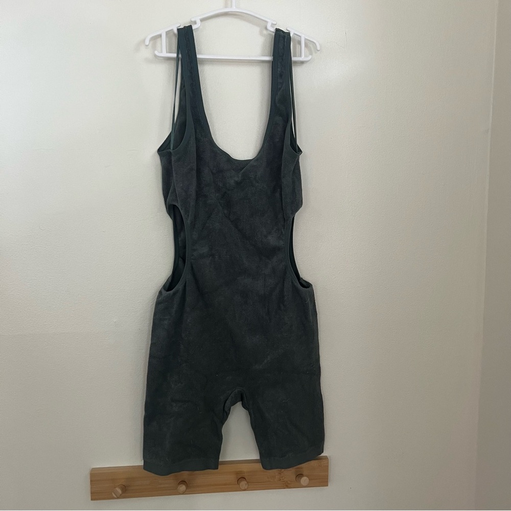 Zara women’s size xs- small Dark Gray suede Jumpsuit new with tags